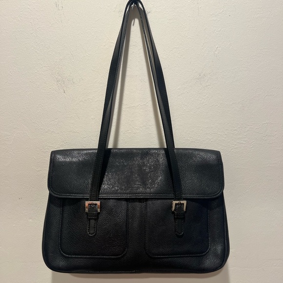 Longchamp Vintage Black Leather Shoulder Bag - Picture 1 of 7
